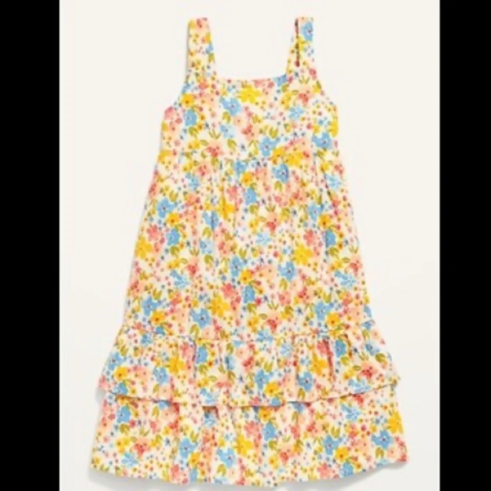 NEW - OLD NAVY Girls Printed Sleeveless Tiered All-Day Dress | 8